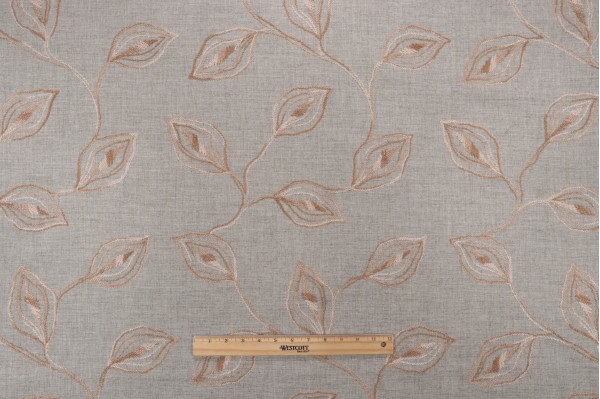 Valiant Fabrics Riley Embroidered Drapery Fabric in Haze 