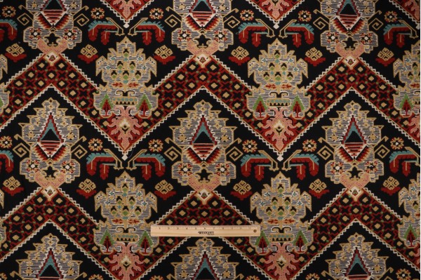 PK Lifestyles Casbah Embroidered Drapery Fabric in Jewel 