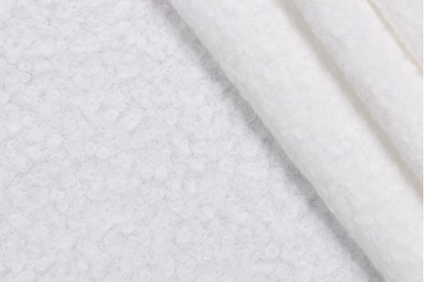 PK Lifestyles Curl Up Faux-Fur Decorator Fabric in White 