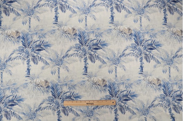 Sample of Tommy Bahama Cat Island Printed Cotton Drapery Fabric in Horizon 
