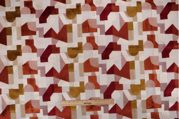 Hamilton Starsky Velvet Upholstery Fabric in Garnet 