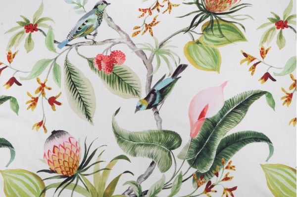 Click for Hamilton Paradise Printed Cotton Drapery Fabric in Leaf  Hamilton Paradise Printed Cotton Drapery Fabric in Leaf