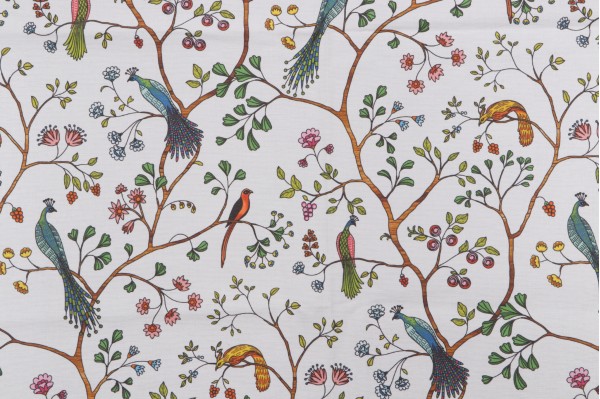 Hamilton Birdsong Printed Cotton Drapery Fabric in Multi 