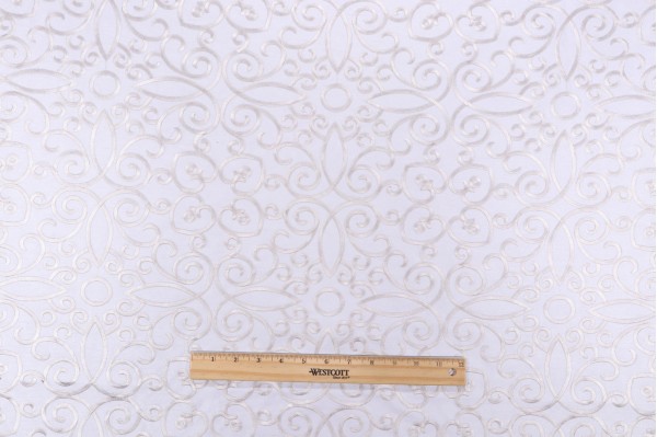 Click for 1 Yards Valiant Fabrics Gala Embroidered Drapery Fabric in Snow Valiant Fabrics Gala Embroidered Drapery Fabric in Snow