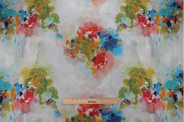 Hamilton Highlands Printed Cotton Drapery Fabric in Jewel 