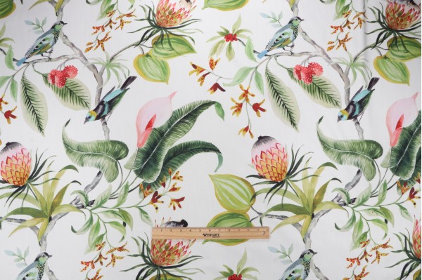 Click for Hamilton Paradise Printed Cotton Drapery Fabric in Leaf  Hamilton Paradise Printed Cotton Drapery Fabric in Leaf