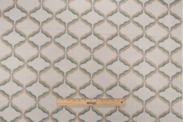 Valiant Fabrics Reign Embroidered Drapery Fabric in Imperial 