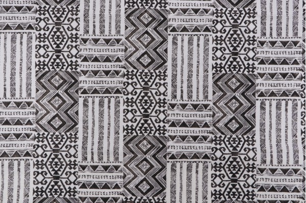 Mill Creek Izett Printed Cotton Drapery Fabric in Black Spice