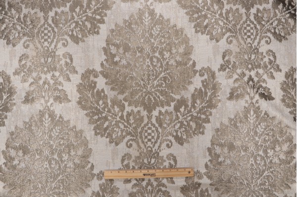 Emilia Damask Upholstery Fabric in Antique
