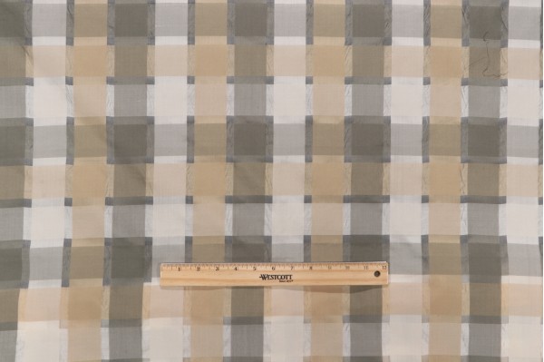 Fonthill Gabrieli Semi-Sheer Silk Drapery Fabric in Taupe for Scalamandre