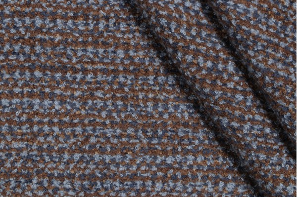 Scalamandre Litchfield Woven Upholstery Fabric in Cobalt/Chocolate