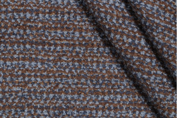 Scalamandre Litchfield Woven Upholstery Fabric in Cobalt/Chocolate