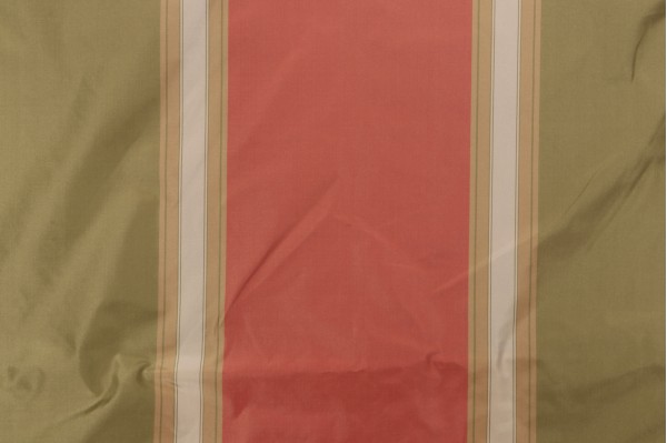 Scalamandre Villa Ornella Stripe Woven Decorator Fabric in Olive/Rose