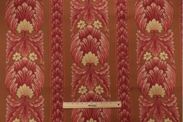Grey Watkins Vincent Tapestry Upholstery Fabric in Tan/Red for Scalamandre