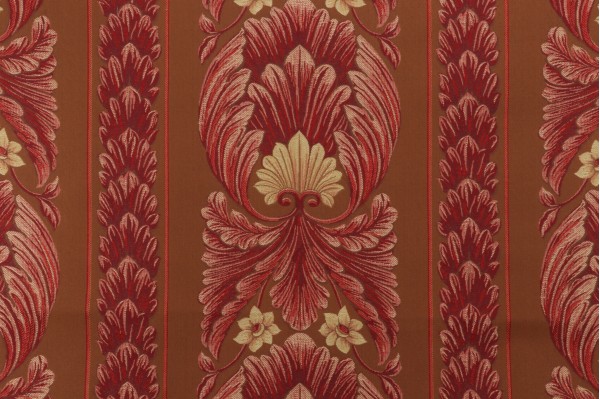 Grey Watkins Vincent Tapestry Upholstery Fabric in Tan/Red for Scalamandre