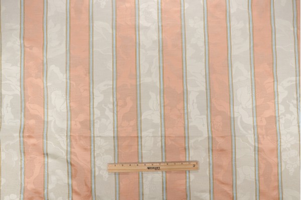 Fonthill Damasco Rigato Decorator Fabric in Orange/Cream for Scalamandre