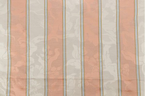 Fonthill Damasco Rigato Decorator Fabric in Orange/Cream for Scalamandre