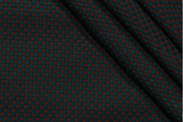 Scalamandre Lumina Check Woven Chenille Upholstery Fabric in Green/Copper