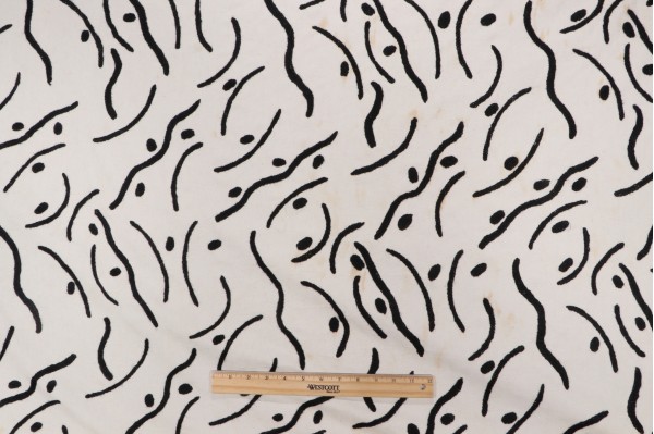 Scalamandre Abstract Embroidered Drapery Fabric in Black & White