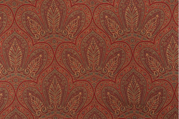 Grey Watkins Karachi Tapestry Upholstery Fabric in Rust/Green for Scalamandre