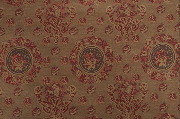 Scalamandre Floral Chenille Upholstery Fabric in Green/Red