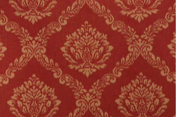 Grey Watkins Cortona Damask Woven Upholstery Fabric in Rust for Scalamandre