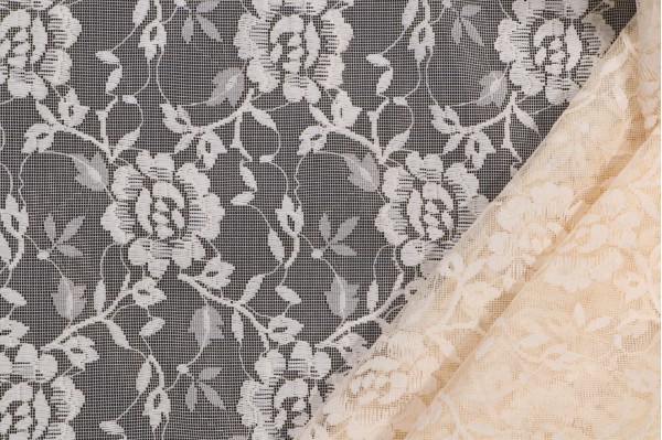 Click for 5.25 Yards Scalamandre Floral Lace Sheer Drapery Fabric in Ivory Scalamandre Floral Lace Sheer Drapery Fabric in Ivory