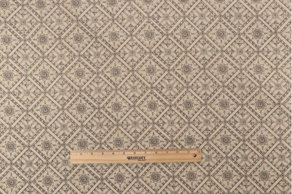 Scalamandre Cl. Pergolesi Toile Printed Drapery Fabric in Charcoal