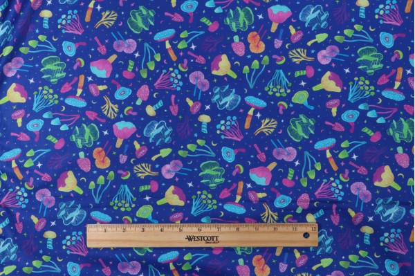 Sample of Subhashini Narayanan Garden Lights ANAD-22558-228 Printed Cotton Craft Fabric in Lapis for Robert Kaufman 