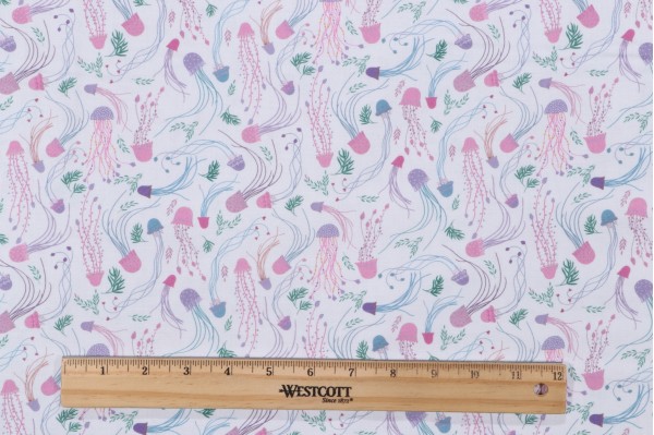 Dear Stella Alphabet Soup - Don't Be Jelly Printed Cotton Craft Fabric in White 