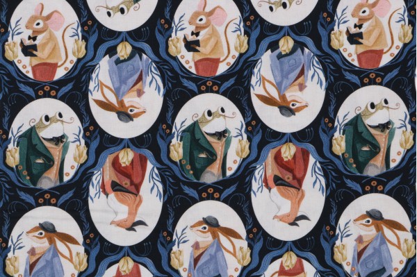 Rae Ritchie Dapper Den - Dapper Toile Printed Cotton Craft Fabric in Space for Dear Stella 