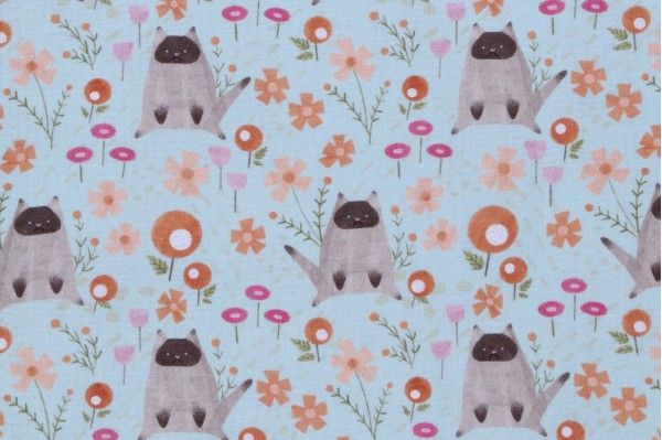 Click for Pammie Jane Lazy Sunday - Lazy Kittens Printed Cotton Craft Fabric in Freeze for Dear Stella  Pammie Jane Lazy Sunday - Lazy Kittens Printed Cotton Craft Fabric in Freeze for Dear Stella