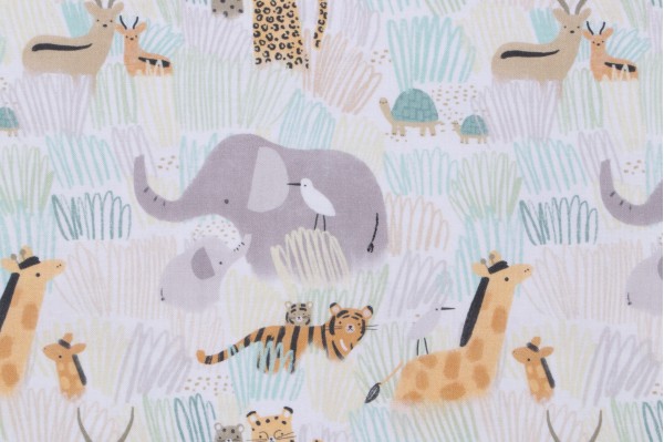 Dear Stella Grasslands - Grasslands Printed Cotton Craft Fabric in White 