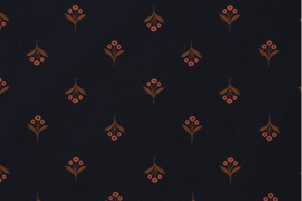 Sample of Rae Ritchie Dapper Den - Fleur Printed Cotton Craft Fabric in Space for Dear Stella 