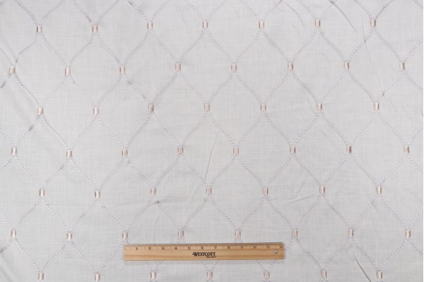 Williamsburg Deane Embroidery Drapery Fabric in Sterling