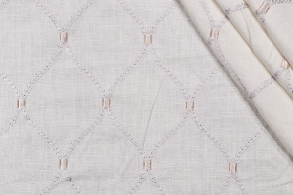 Williamsburg Deane Embroidery Drapery Fabric in Sterling