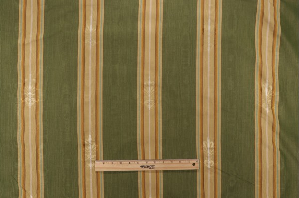 Scalamandre Moire Stripe Woven Drapery Fabric in Green/Multi