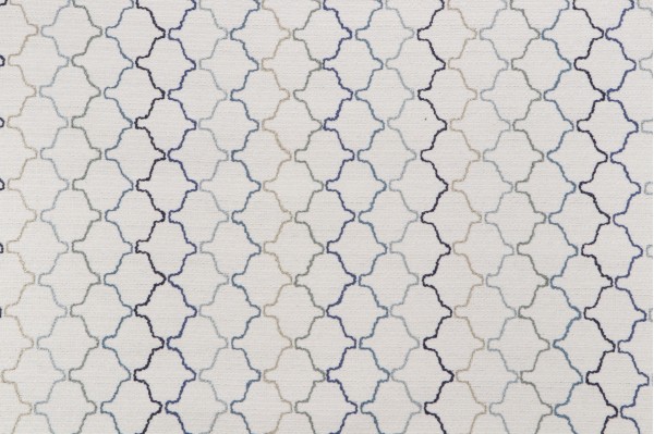 Scalamandre Intricato Embroidered Decorator Fabric in Blue/Multi