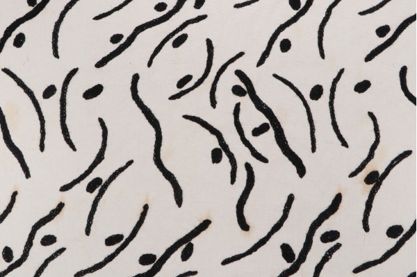 Click for 11 Yards Scalamandre Abstract Crewel Embroidered Drapery Fabric in Black & White Scalamandre Abstract Crewel Embroidered Drapery Fabric in Black & White