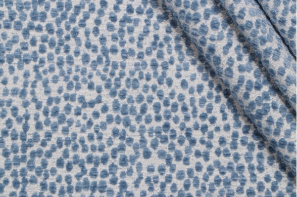 PK Lifestyles Spotty Dotty Woven Chenille Upholstery Fabric in Lake 