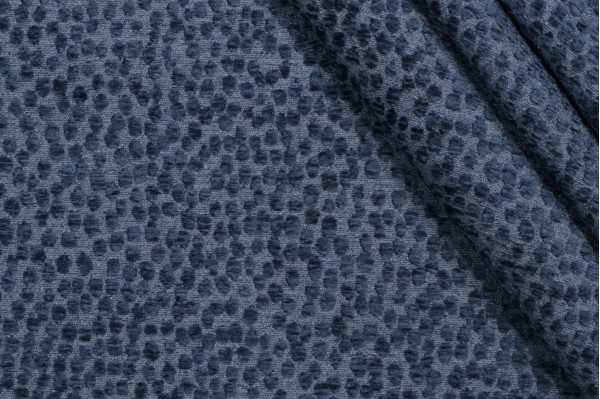 PK Lifestyles Spotty Dotty Woven Chenille Upholstery Fabric in Indigo 
