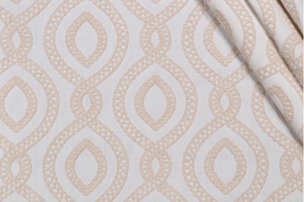 Click for PK Lifestyles Pavilion Embroidered Drapery Fabric in Dune  PK Lifestyles Pavilion Embroidered Drapery Fabric in Dune