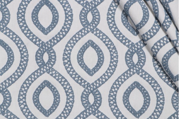 Click for PK Lifestyles Pavilion Embroidered Drapery Fabric in Sky  PK Lifestyles Pavilion Embroidered Drapery Fabric in Sky