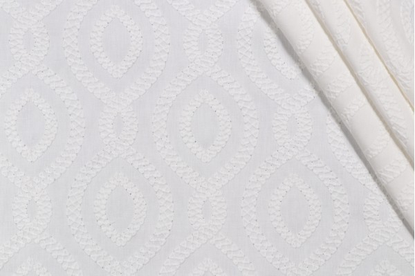 Click for PK Lifestyles Pavilion Embroidered Drapery Fabric in Coconut  PK Lifestyles Pavilion Embroidered Drapery Fabric in Coconut