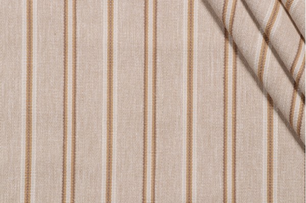 Villa D Ascoli Jodhpur Stripe Woven Upholstery Fabric in Saffron 