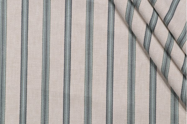 Villa D Ascoli Jodhpur Stripe Woven Upholstery Fabric in Juniper 