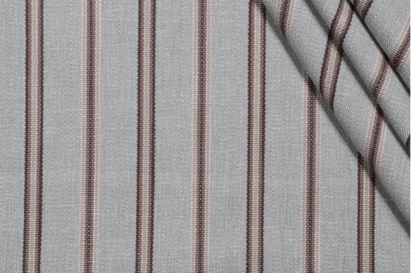 Sample of Villa D&#39;Ascoli Jodhpur Stripe Woven Upholstery Fabric in Mist 