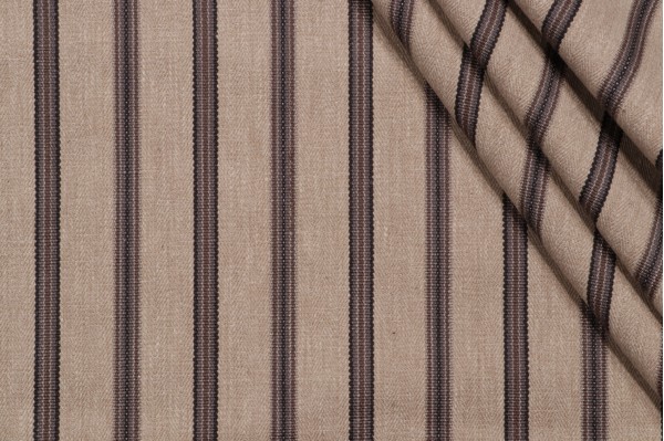 Villa D Ascoli Jodhpur Stripe Woven Upholstery Fabric in Chai 