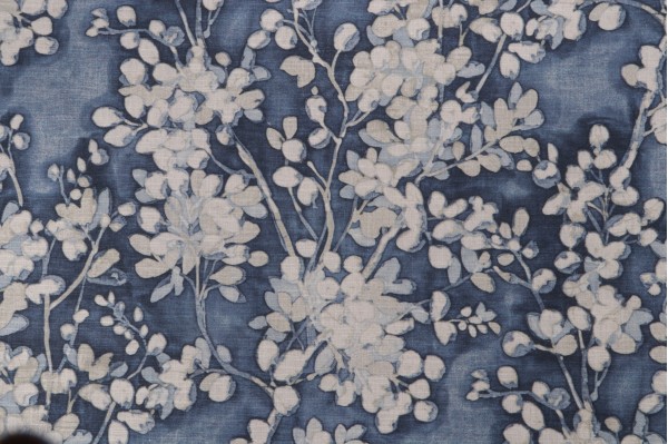 PK Lifestyles Fade Away Printed Cotton Blend Drapery Fabric in Denim 