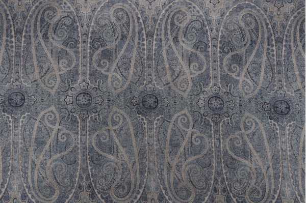 Villa D Ascoli Jaisalmer Printed Linen Blend Drapery Fabric in Indigo 